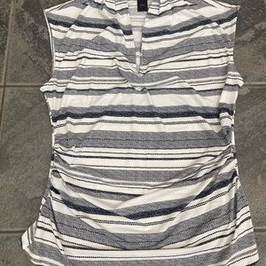 Ann Taylor Cap-Sleeve Black & White Top